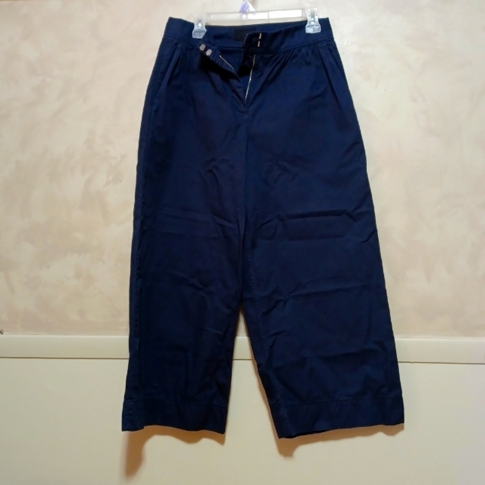 J. CREW BLUE COTTON WIDE LEG PANTS WOMANS SIZE 6